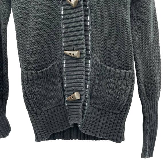 Mossimo Supply Co. Cardigan Rib Knit Faux Fur Hood Womens Sweater - Picture 2 of 7